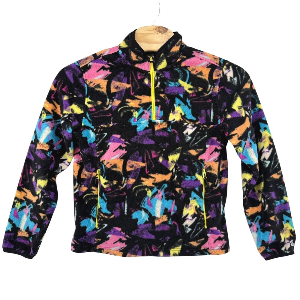 Chubbies Mens The Show Stopper Fleece Quarter Zip Pullover Abstract Multi Small